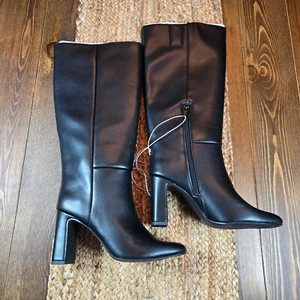 Livia Damen Stiefel Stovepipe High Pull On Reißverschluss Blockabsatz - Bild 1 von 21