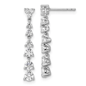 1.01Ct Lab Grown Diamond Drop & Dangle Earrings 14K White Gold (VS/SI,GH) - Picture 1 of 4