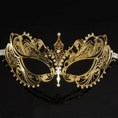 Masquerade Mask for Men | Gold Masquerade Mask Metal M33143 - Image 1 of 4