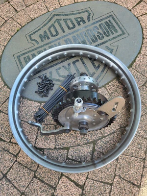 Harley WL WLA WLC WLD 平头完整后 18 英寸车轮原钢 — 第 1/4 张图片