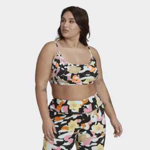 Adidas HT3775 Women's Multicolor Graphic Cotton Stretch Scoop Neck Bra Top JR283 - Picture 1 of 15