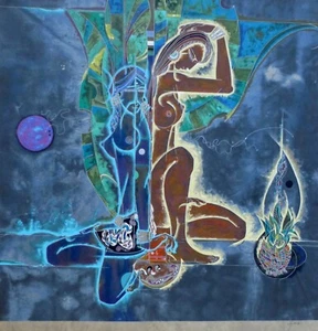 Lu Hong Spirit of the Tropics rice paper Serigraph HAND SIGNED Chinese Artist - Picture 1 of 4
