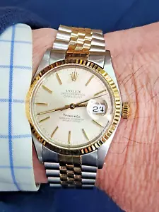 Running ROLEX Datejust 16013 1979 Champagne Dial 36mm Wristwatch - Picture 1 of 24