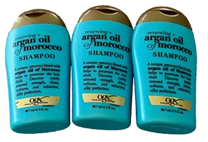 OGX : Renewing + Argan Oil of Morocco Shampoo - LOT OF THREE 3 x 3 FL. OZ. - Picture 1 of 1