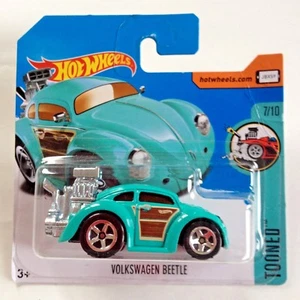 Hot Wheels VW Beetle Oval Window - blue on short card - Picture 1 of 2