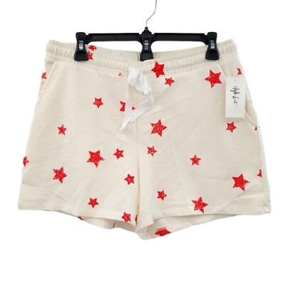 Pantalones cortos para mujer Style & Co con cordón estampado de estrellas marfil medianos Foto 1 de 4