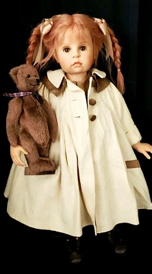 HILDEGARD GUNZEL 21 «ВИНИЛ И ТКАНЬ КУКЛА W. COCO GUNZEL 9» ПЛЮШЕВЫЙ МЕДВЕДЬ - ГЕРМАНИЯ  - Изображение 1 из 4