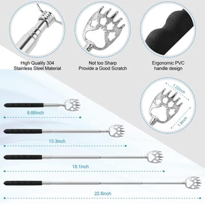 3 Pack Different Back Scratcher Metal Portable Telescoping with Rubber Handle... - Picture 1 of 8