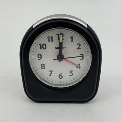 Black Sharp Travel Alarm Clock Model SPC844 With Glow In The Dark Hands - Image 1 of 4