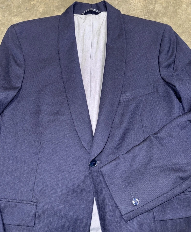 Jaqueta de jantar masculina Gant Blazer tamanho. 42 xale colarinho lúpulo 100% lã azul marinho - Imagem 1 de 4
