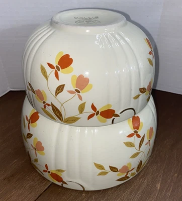 Vintage Hall's Superior Set of 2 Autumn Leaf Nesting Mixing Bowls - Image 1 of 4