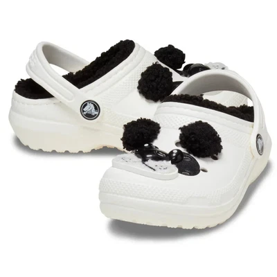 Zuecos Crocs clásicos forrados I Am Panda Bear 210395-0WX zapatos blancos para niños pequeños NIN257 Foto 1 de 4