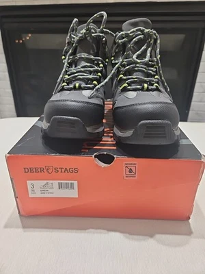 Deer Stags Drew Grey HTEC Waterproof Hiking Boots Kids Size 3-New - Image 1 of 3