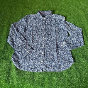 Camisa para mujer Tommy Hilfiger con logotipo abotonada manga larga azul cachemira talla M - Imagen 1 de 14