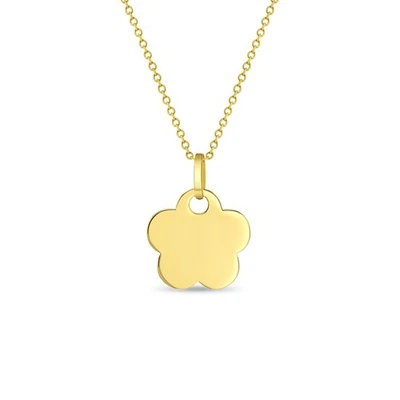 Полированный цветок Kids / детей / девочек подвеска/ожерелье - 14k золото - Изображение 1 из 4