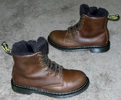 Dr. Martens 1460 Serena 儿童靴子 3 码棕色人造毛皮衬里皮革 34 欧元 — 第 1/4 张图片