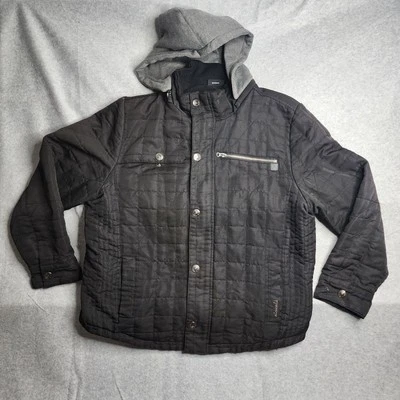 Abrigo Airwalk Acolchado Hombre Talla L Negro W Gris Capucha Poliéster Forrado 3 Bolsillos  Foto 1 de 4