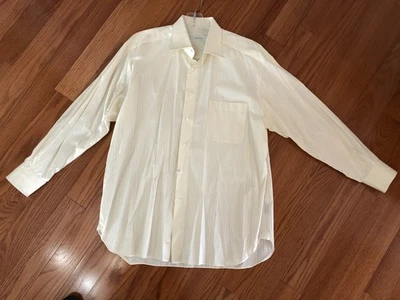 Camisa de vestir Ermenegildo Zegna para hombre Portofino cómoda de algodón 43/17 pequeño defecto leer Foto 1 de 4