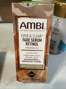Ambi Even & Clear Fade Serum Dunkle Flecken & Textur Retinol 1 Oz. Neu - Bild 1 von 4
