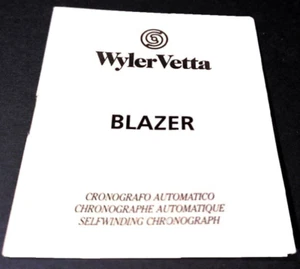 Wyler Vetta - Manual Instruction BLAZER Chrono ORIGINALE - NUOVO - Picture 1 of 5