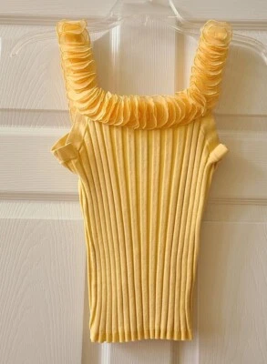 Evie women's pull-on top sleeveless yellow size S/ M silk/viscose/nylon - Image 1 of 4