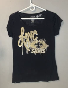 NFL New Orleans Saints Reebok Diva Soft Love Saints Women's T-Shirt Size Large - Picture 1 of 4