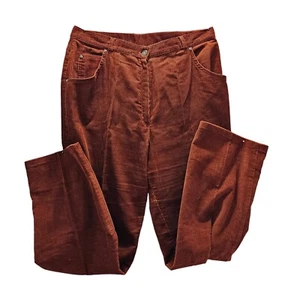 Vintage Aywon Thoroughbreds Brown Corduroy Pants Women's Size 12 Trousers Pocket - Picture 1 of 12