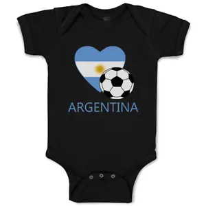 Baby Bodysuit Baby Bodysuit Love Soccer Heart Argentina Style 2 America Cup - Picture 1 of 37
