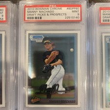 Manny Machado Rookie Card 2010 Bowman Chrome Draft Picks Prospects #BDPP80 PSA 9