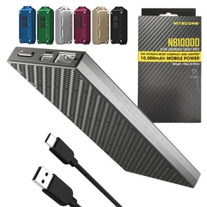 Nitecore NB10000 Ultra-Slim Quick Charge Dual-Output USB-C Power Bank w/ TIP Key - Picture 1 of 12