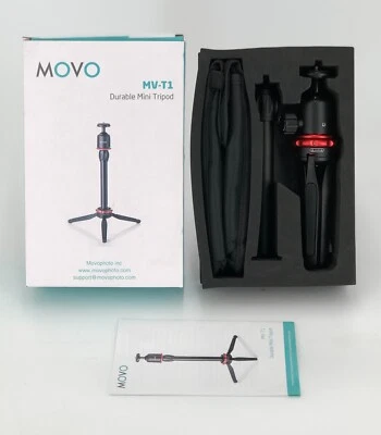Movo MV-T1 Adjustable Aluminum Alloy Tabletop Tripod (Height Range: 3" to 16") - Image 1 of 4