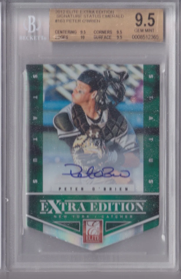 2012 Panini Elite Peter O’Brien Emerald Status Autograph /25 BGS 9.5 10 Auto - Image 1 of 1