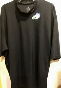 Men's XXL Short Sleeve Mock Neck NIKE Eagle Shirt Black Fit Dry Sports Fan  - Picture 1 of 6