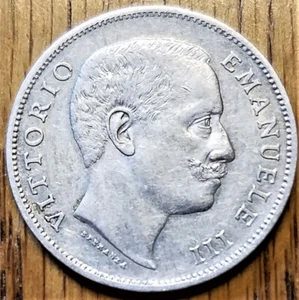 1902-R Italia 1 lira - En estado bastante bueno+ moneda de plata - Vittorio Emanuele III - Águila de Saboya - Imagen 1 de 2