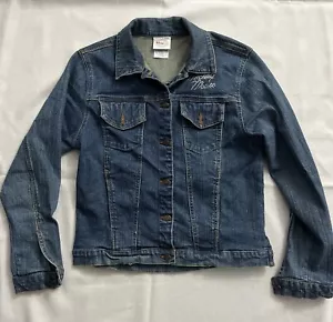 Disney Store Jacket Women’s Small Blue Mickey Mouse Studded Denim Pockets - Picture 1 of 7