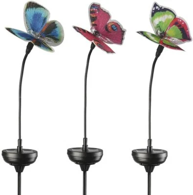 Solar LED Fiber Optic Butterfly Stake Lights Color Changing Garden Outdoor Decor - Image 1 of 4