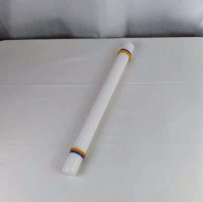 Plastic White Heavy Duty Commercial Grade Dough Rolling Pin Baking Kitchen Prop - Image 1 of 4