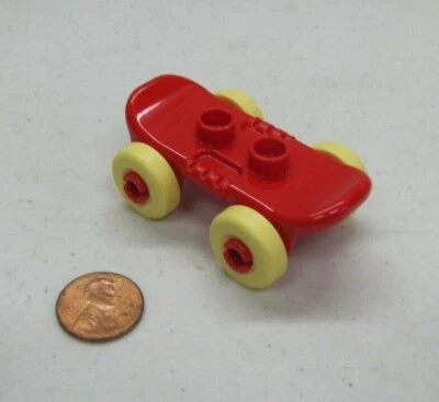 Lego Duplo Red Skateboard W/ Yellow Wheels Really Rolls! Play Equipment Sports - Image 1 of 3