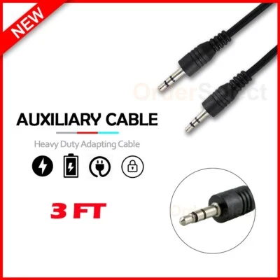3FT 3.5mm Auxiliary Aux Stereo Audio Cable Cord for Motorola Defy / Edge / Edge+ - Image 1 of 4