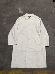 Vintage Polo Ralph Lauren White Polyester Trench Coat Water Repellent Size L - Picture 1 of 23