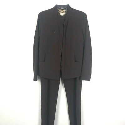 Cache Women's Brown Pant suit Zip Up Jacket Blazer size 8 Pants size 6 HK - Image 1 of 4