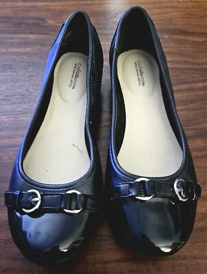 Черные женские туфли на плоской подошве Croft & Barrow SSKat с серебряной пряжкой. Винтаж  - Изображение 1 из 4