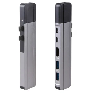 Net 6in2 USB-C 2port TYPE-C to USB3.0/3.1/4K HDMI/NIC Hub For MacBook Pro/Air - Picture 1 of 7