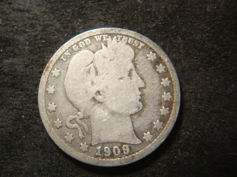 1909-O Solid Barber Liberty Quarter Nice Looking Coin RXR OHX Cover