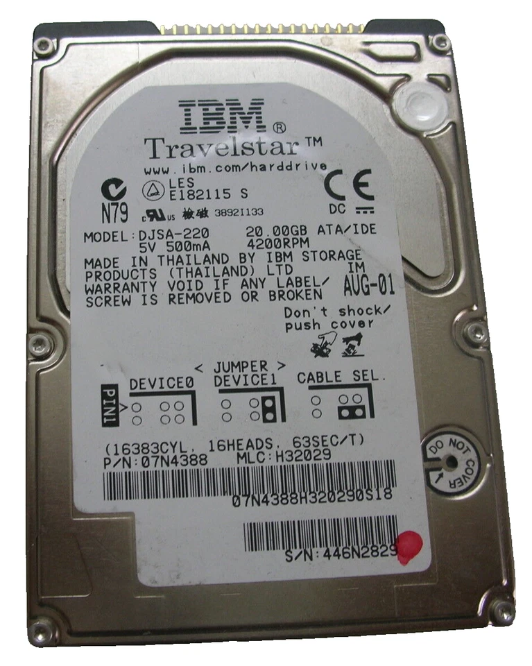IBM Travelstar 20gb DJSA-220 320 11K3104 01 Hard Disk Drive 2,5 " Ide - Image 1 of 1