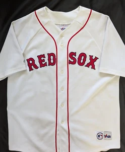 Vintage Boston Red Sox Jersey Majestic Nomar Garciaparra White Sewn Men’s 2XL - Picture 1 of 11