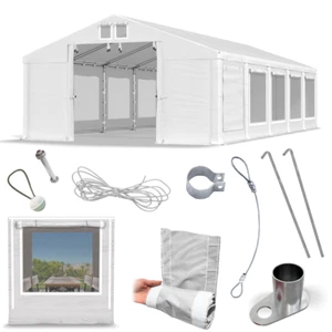 Partyzelt 6x10m Moskito Bierzelt Gartenzelt Festzelt Pavillon 10x6 weiß PVC S - Bild 1 von 4