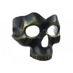 Phantom Half Skull Face Mask Halloween Costume Masquerade Mask [Gold] - Picture 1 of 3