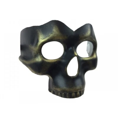 Phantom Half Skull Face Mask Halloween Costume Masquerade Mask [Gold] - Image 1 of 3