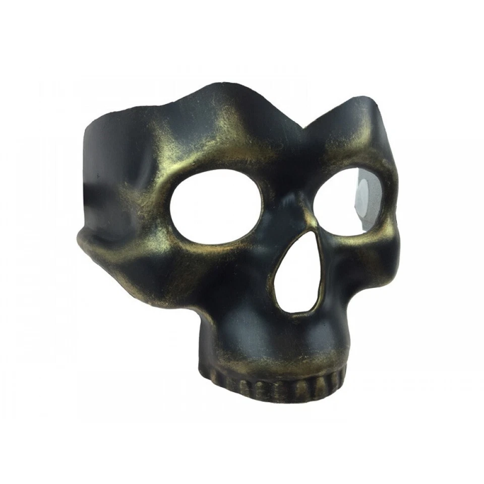 Phantom Half Skull Face Mask Halloween Costume Masquerade Mask [Gold] - Image 1 of 3